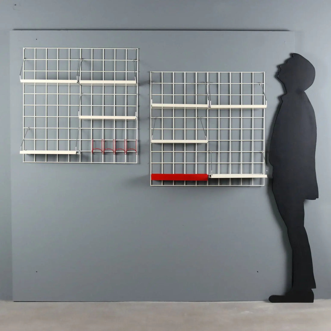 Vintage Modular Wall System Adjustable Shelves Design 1970s