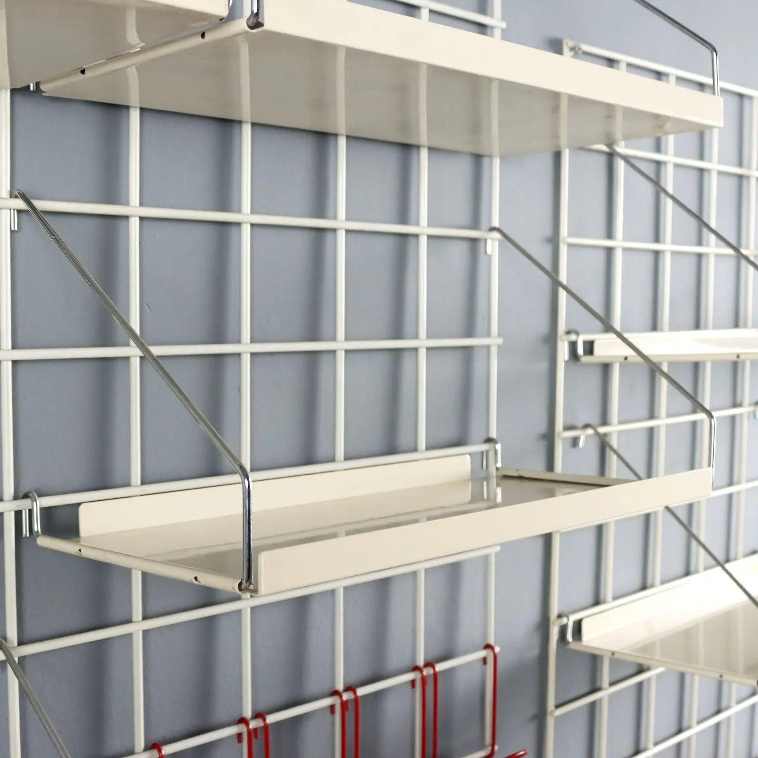 Vintage Modular Wall System Adjustable Shelves Design 1970s