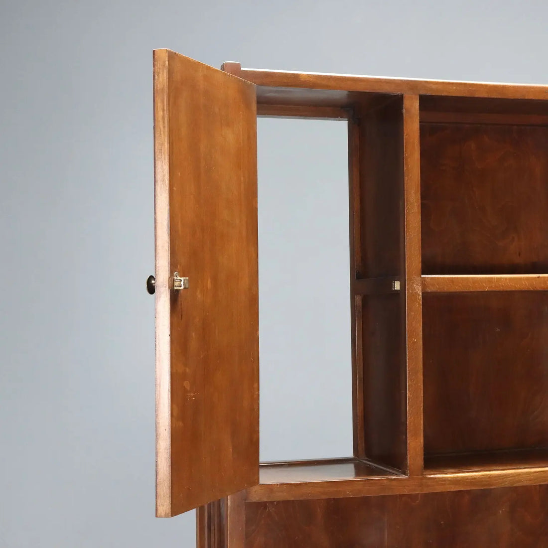 Vintage Bookcase Solid Beech Wood Poplar Design 1960s