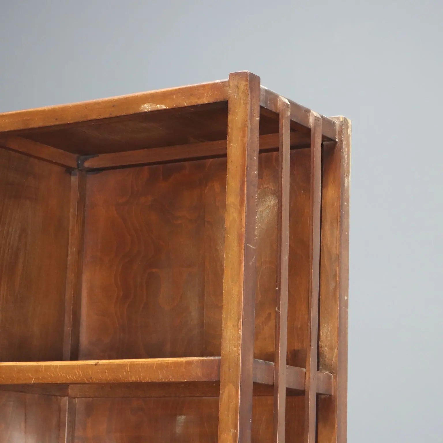 Vintage Bookcase Solid Beech Wood Poplar Design 1960s