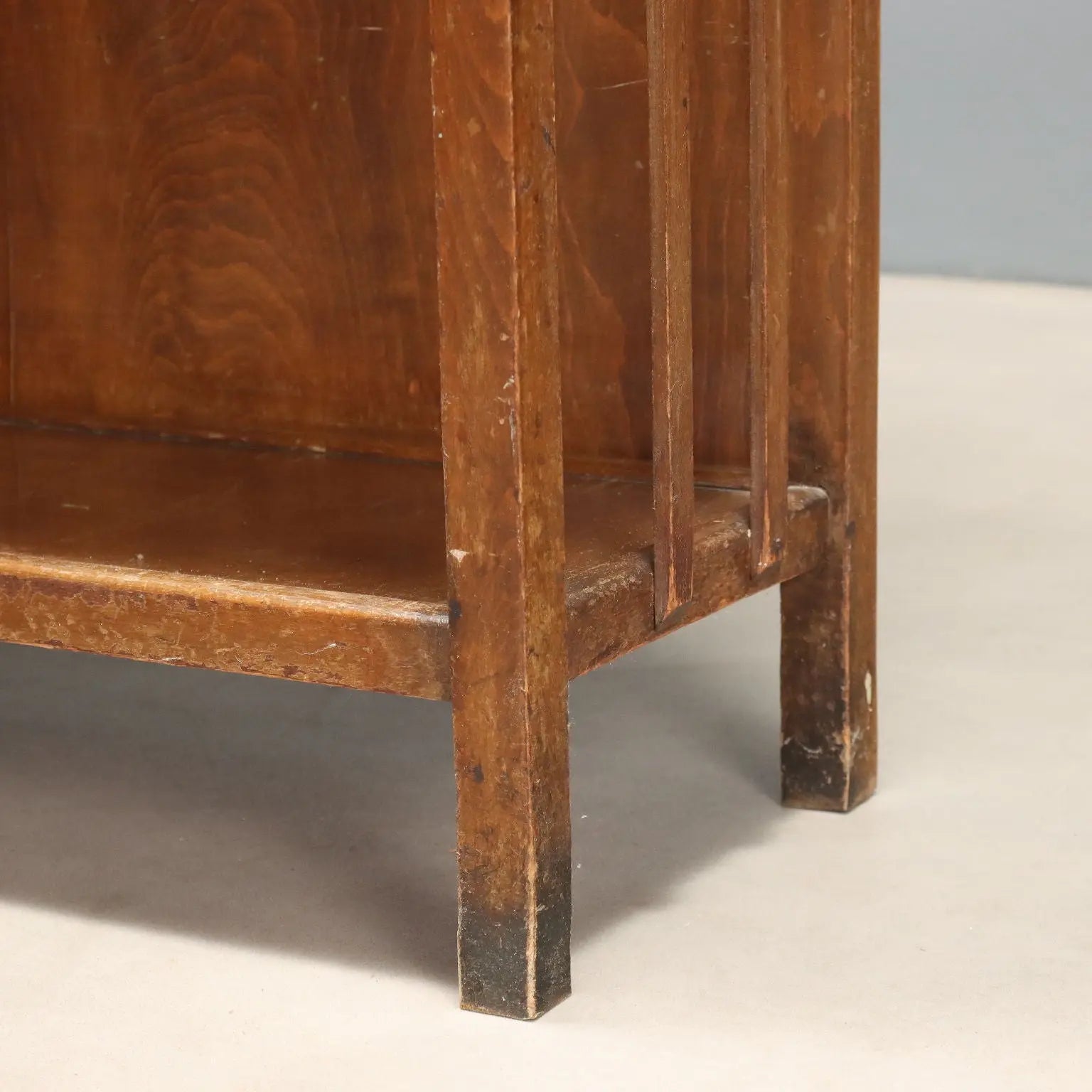 Vintage Bookcase Solid Beech Wood Poplar Design 1960s