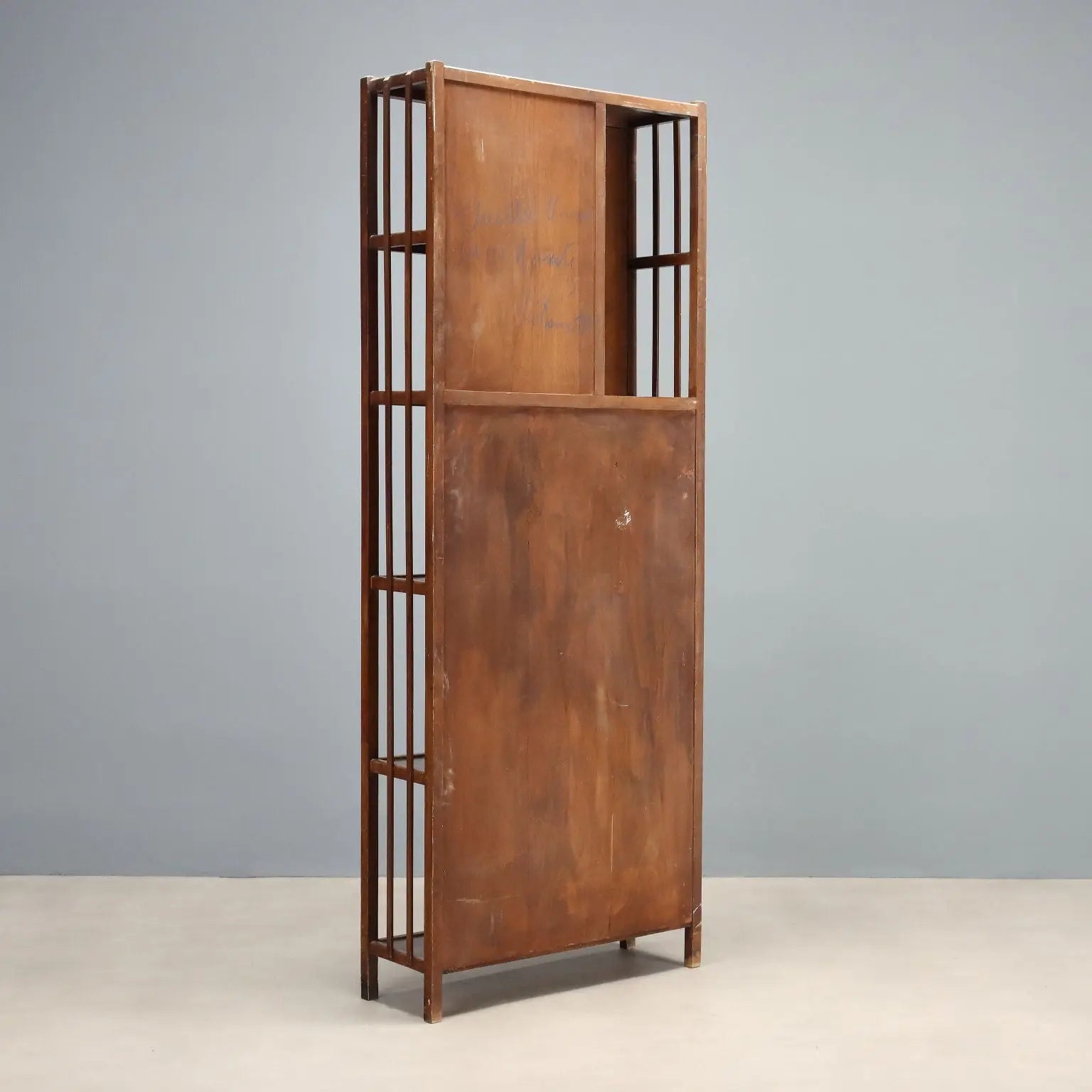 Vintage Bookcase Solid Beech Wood Poplar Design 1960s
