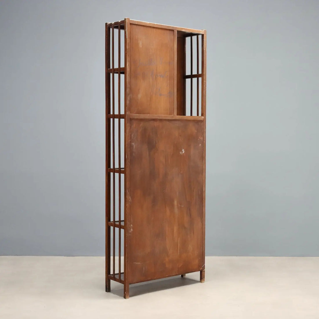 Vintage Bookcase Solid Beech Wood Poplar Design 1960s