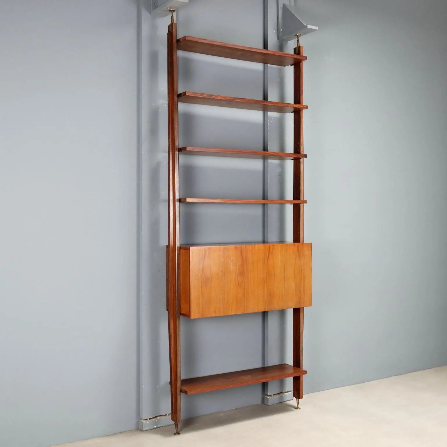 Vintage 1950s-60s Bookcase with Bar Compartment
