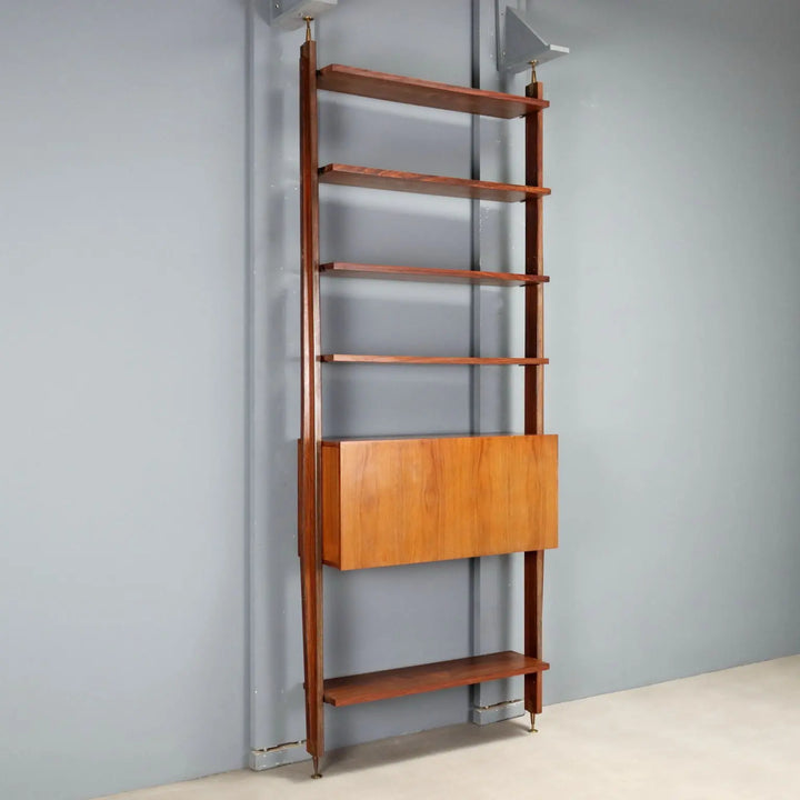 Vintage 1950s-60s Bookcase with Bar Compartment
