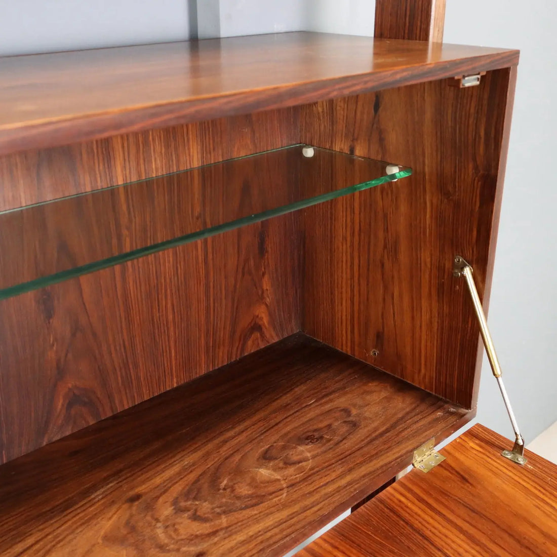 Vintage 1950s-60s Bookcase with Bar Compartment