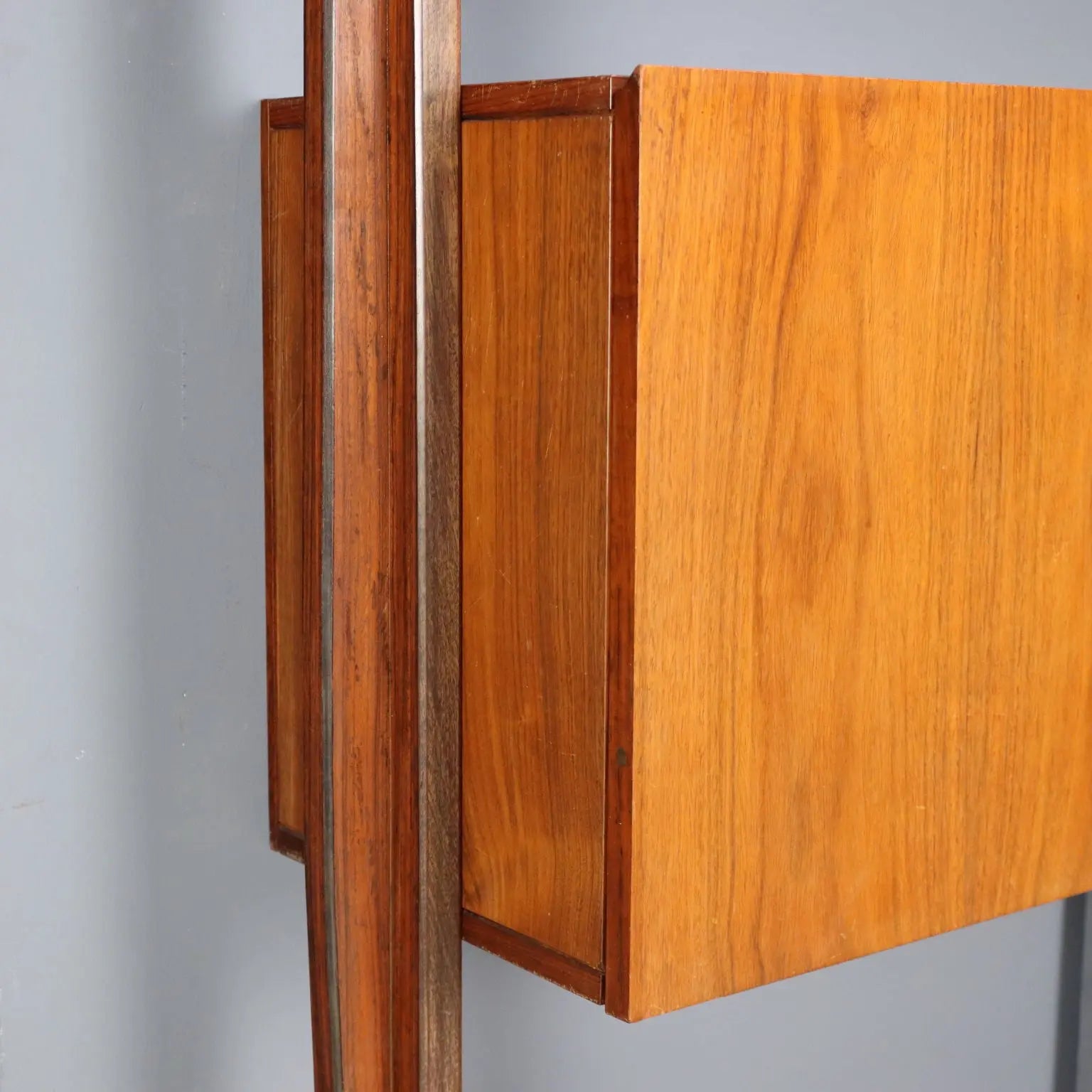 Vintage 1950s-60s Bookcase with Bar Compartment