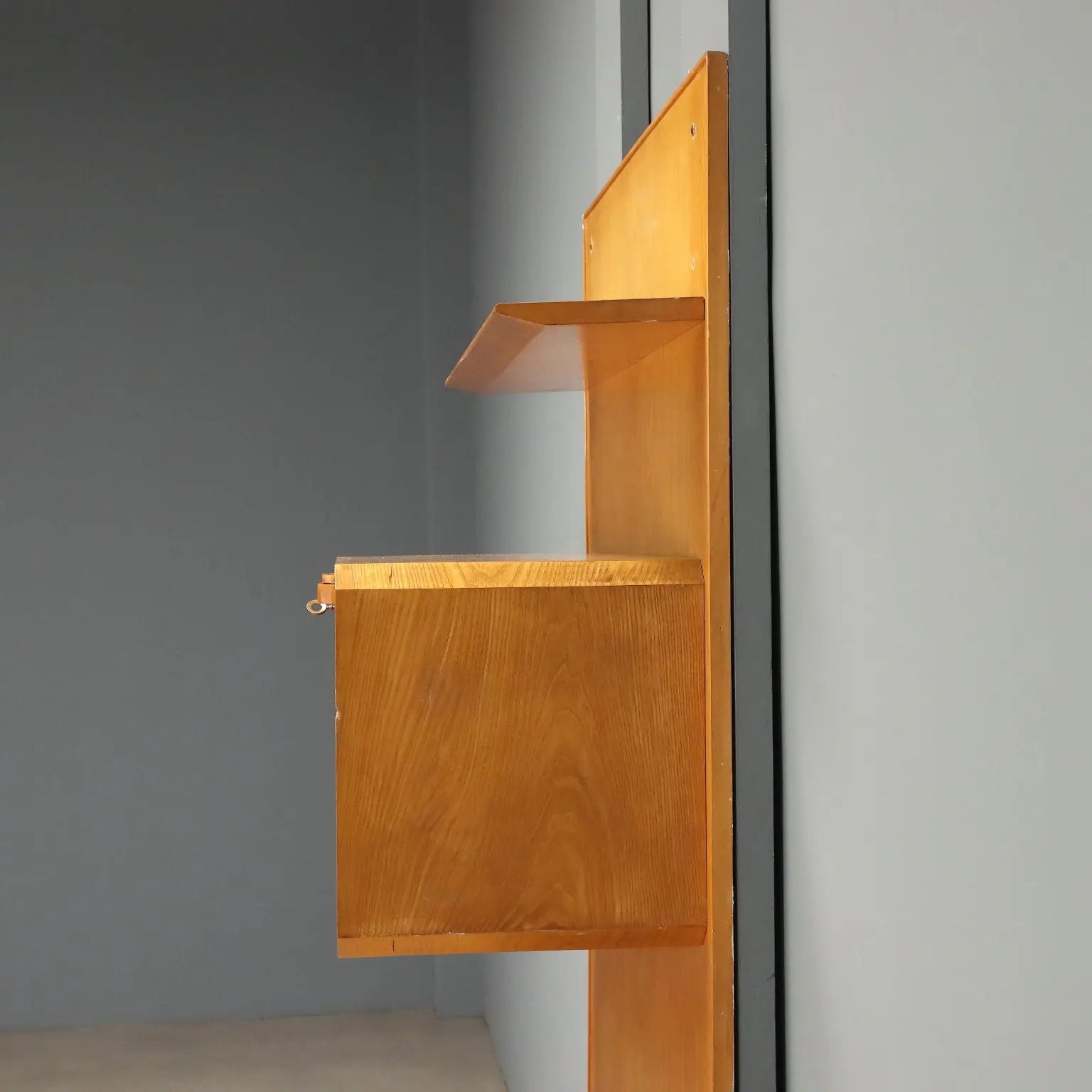 Vintage Cabinet Maple Flap Door Design Italy 1960s