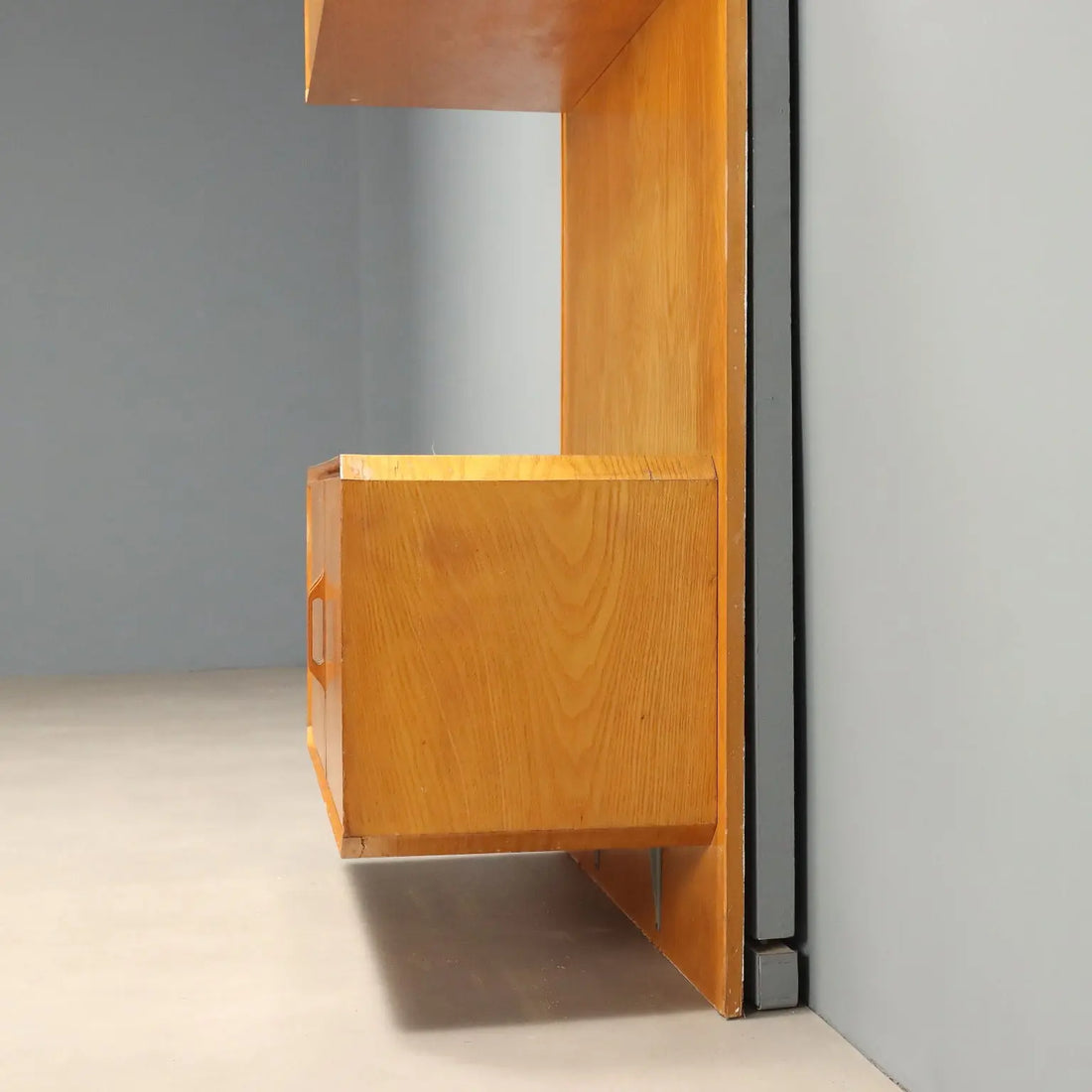 Vintage Cabinet Maple Flap Door Design Italy 1960s