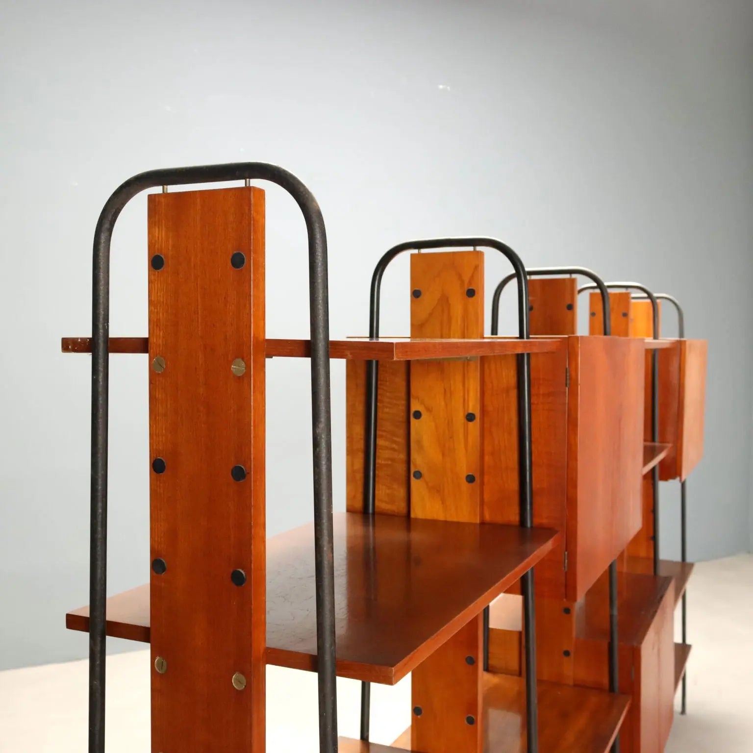 Vintage 1960s Teak and Metal Bookshelf