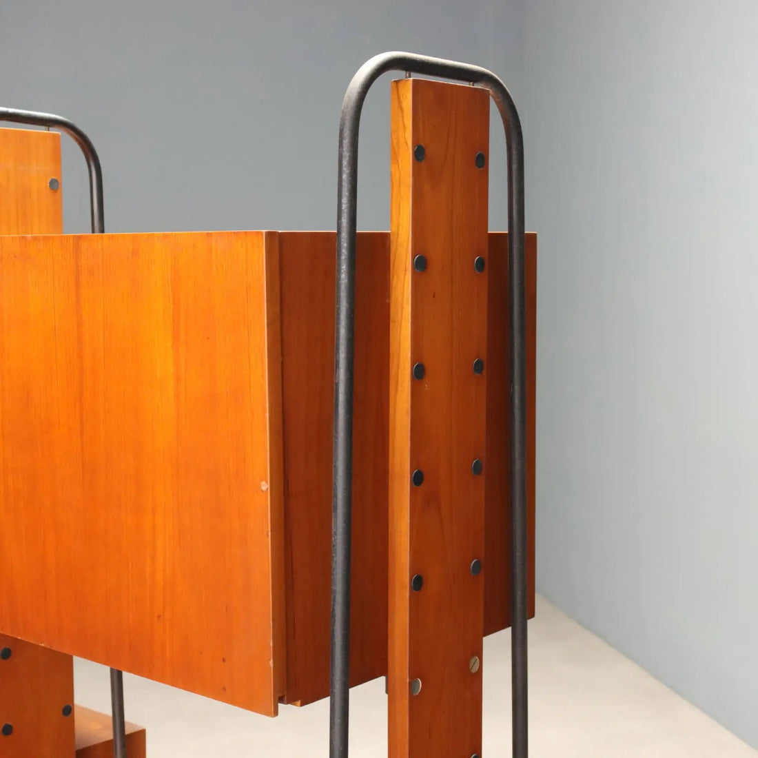 Vintage 1960s Teak and Metal Bookshelf