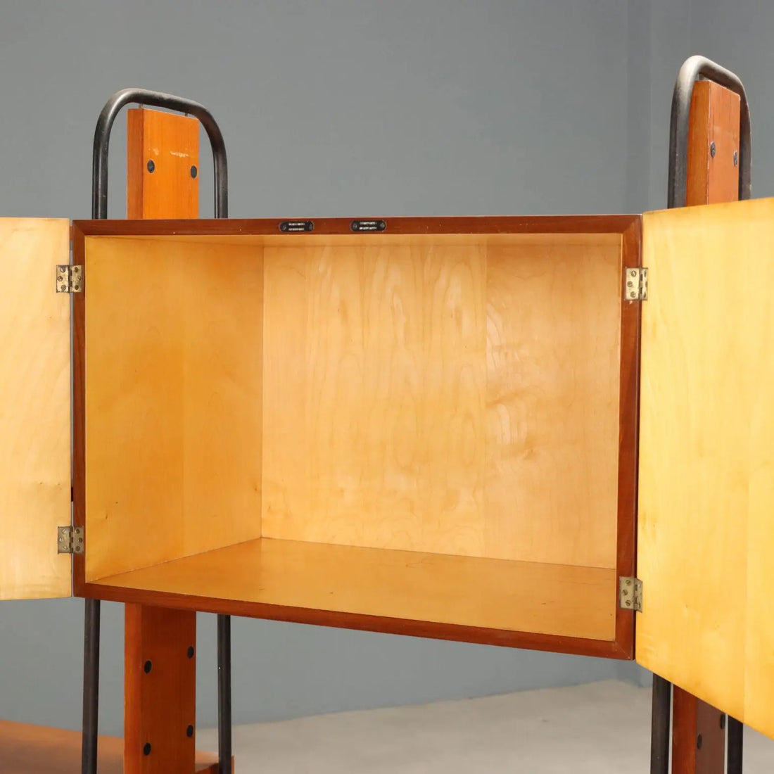 Vintage 1960s Teak and Metal Bookshelf