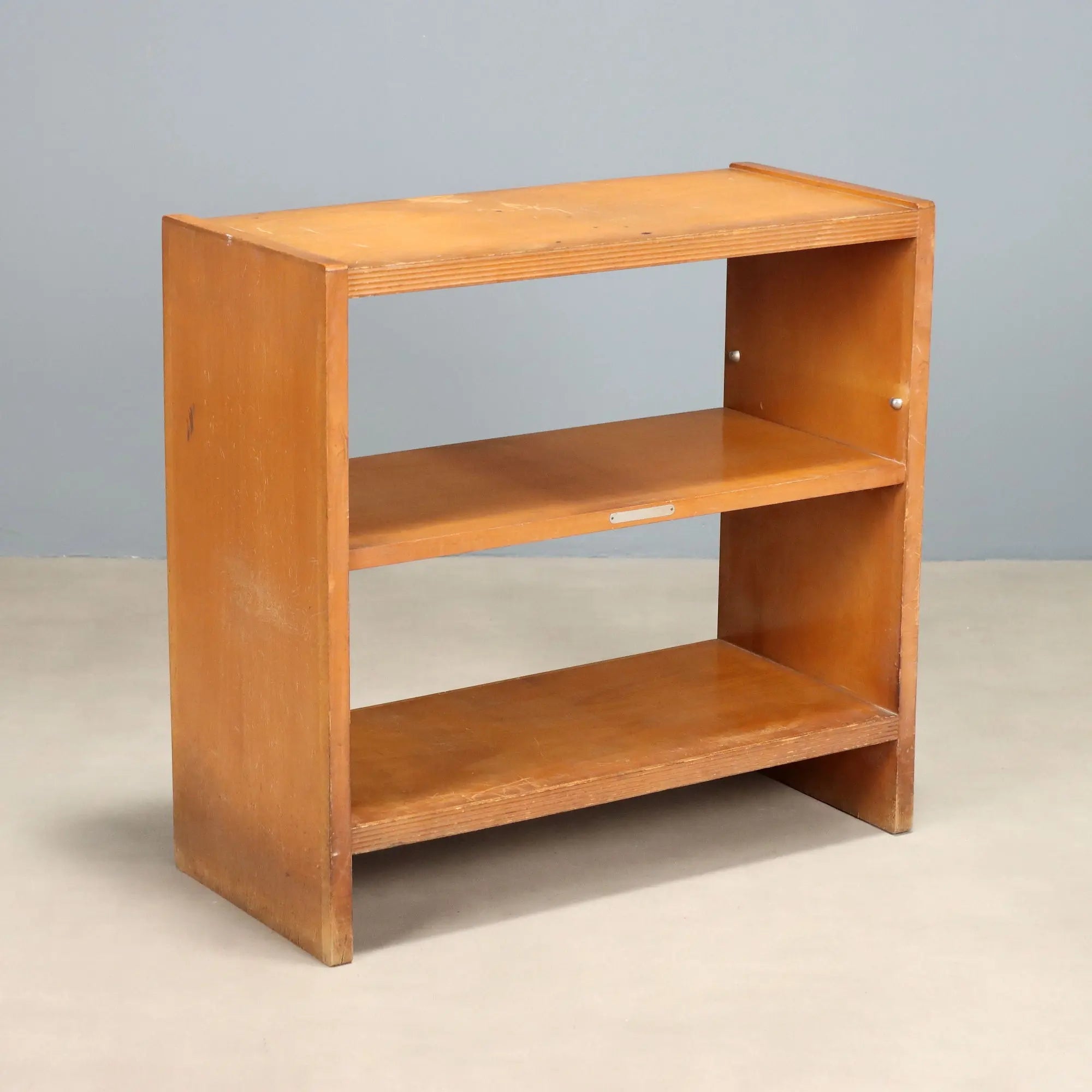 Vintage Bookcase Walnut Veneer Design Italy 1960s