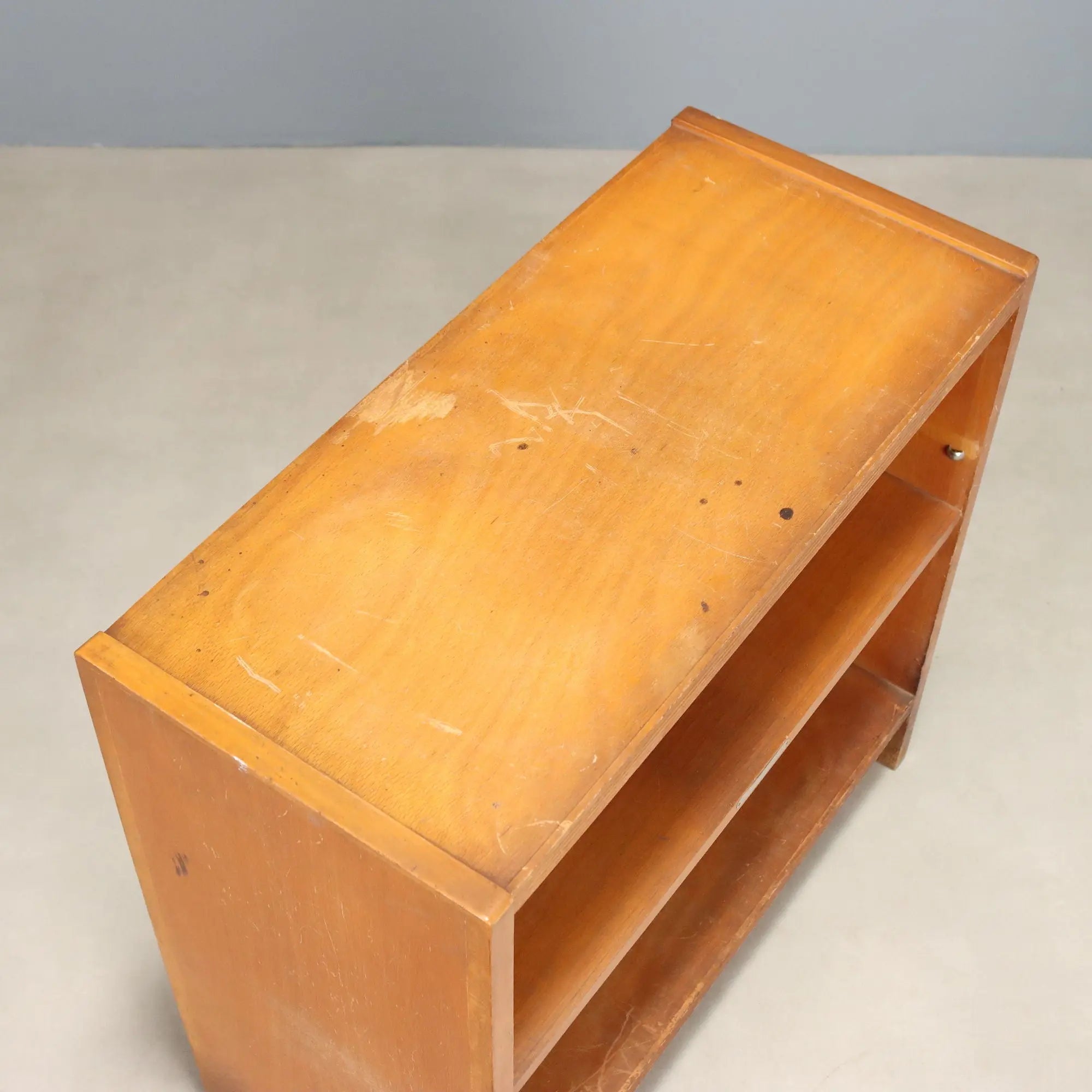 Vintage Bookcase Walnut Veneer Design Italy 1960s