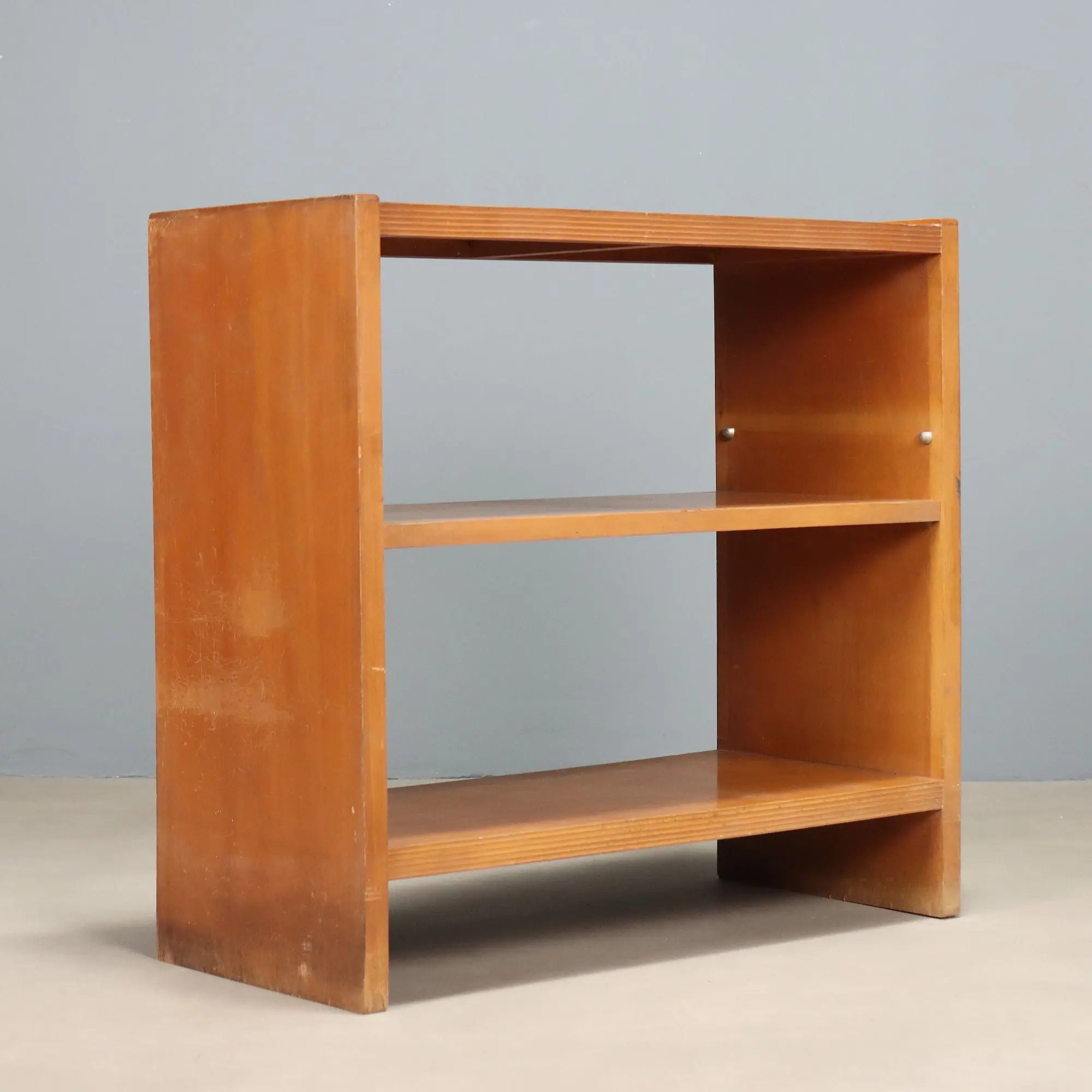 Vintage Bookcase Walnut Veneer Design Italy 1960s