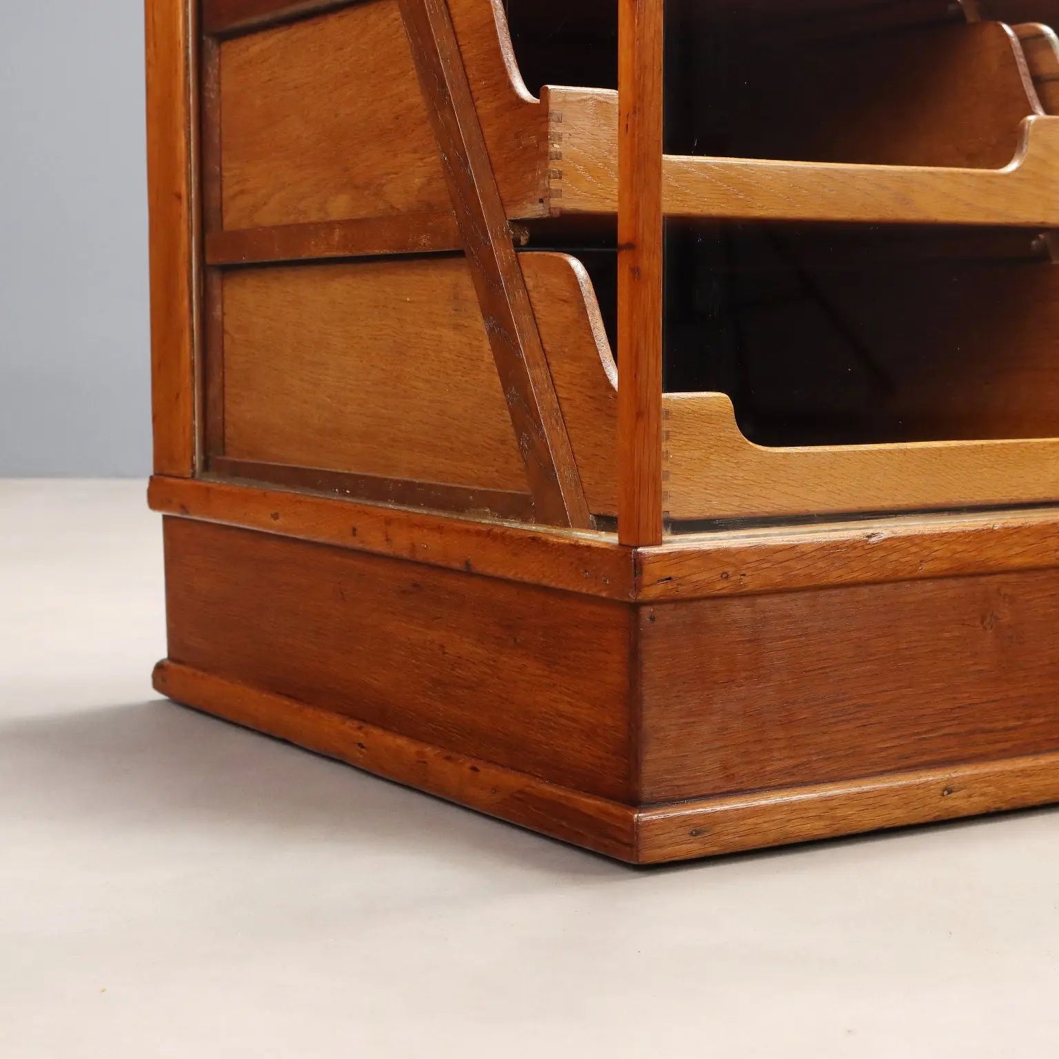 Vintage Oak and Glass Display Cabinet 1940s