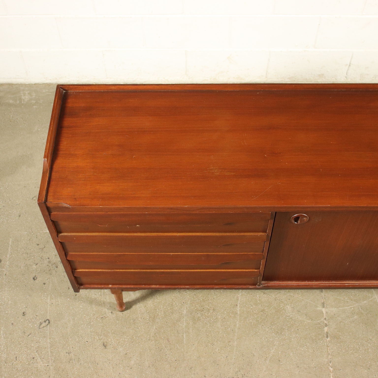 Vintage Sideboard Teak Veneer Drawers Italy 1960s | Modernism  Furnitures