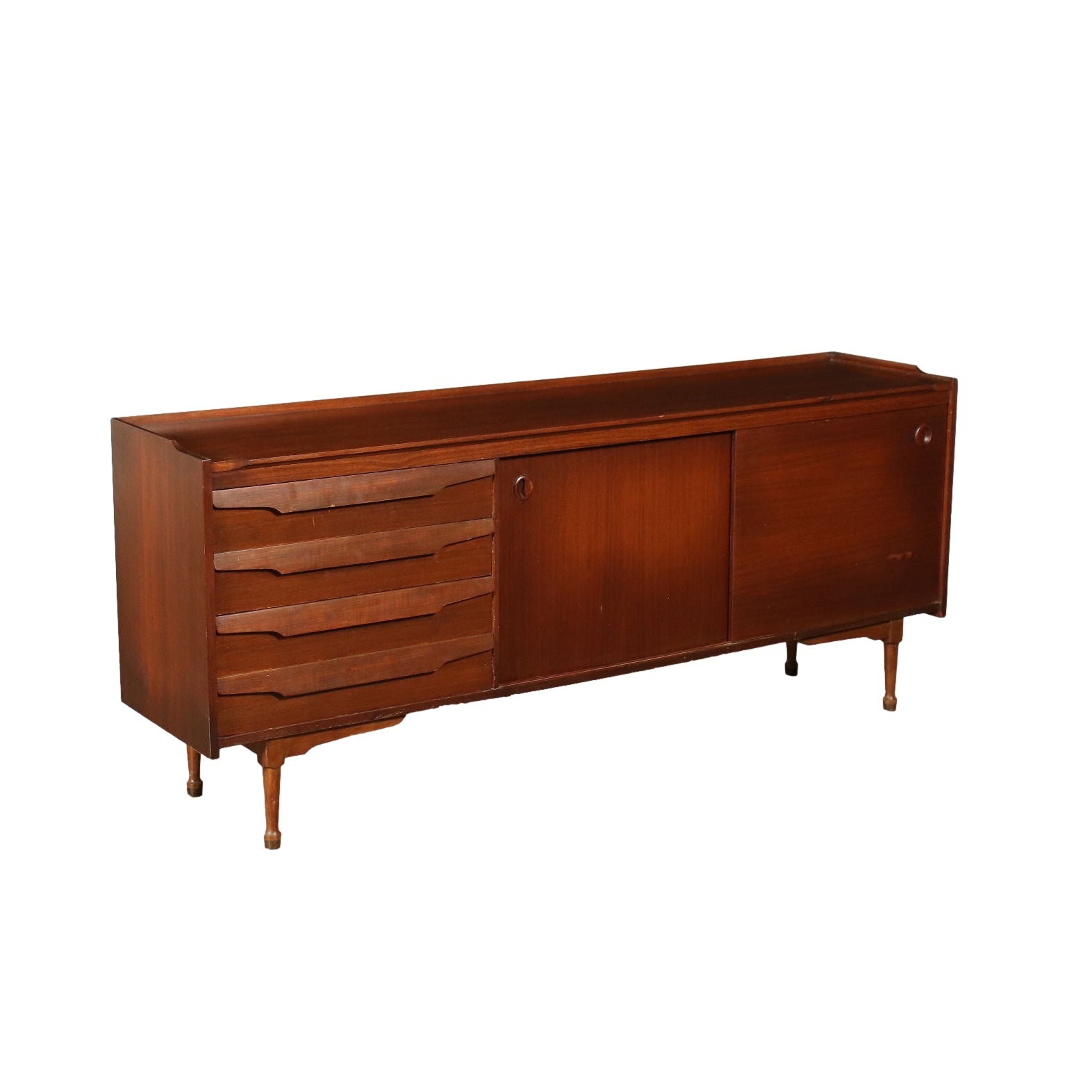 Vintage Sideboard Teak Veneer Drawers Italy 1960s | Modernism  Furnitures