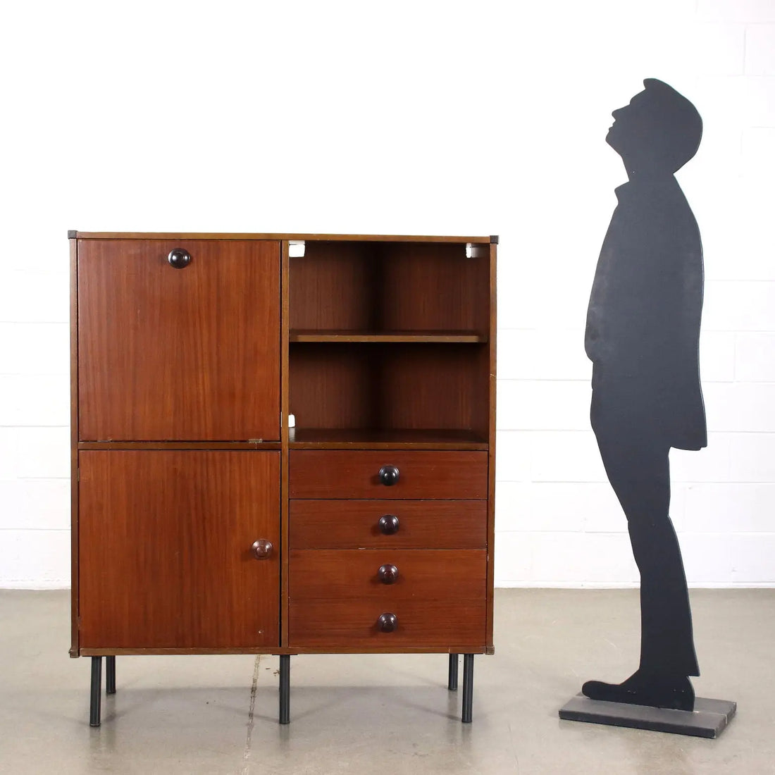 Highboard Metal Mahogany Veneer Italy 1960s | Modernism | Furnitures