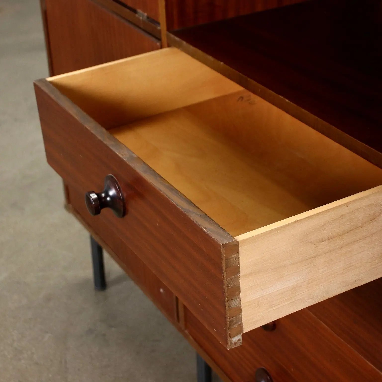 Highboard Metal Mahogany Veneer Italy 1960s | Modernism | Furnitures