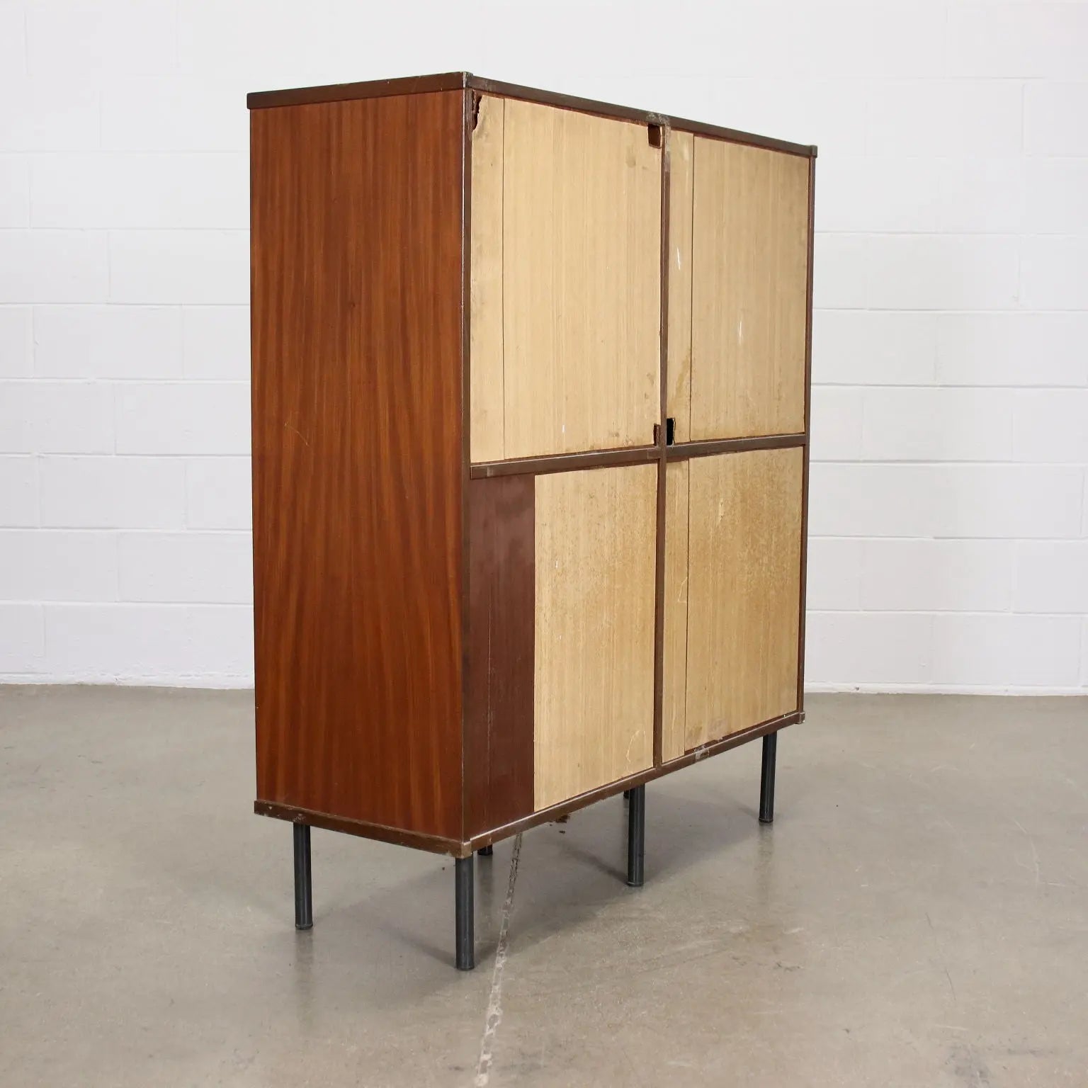 Highboard Metal Mahogany Veneer Italy 1960s | Modernism | Furnitures