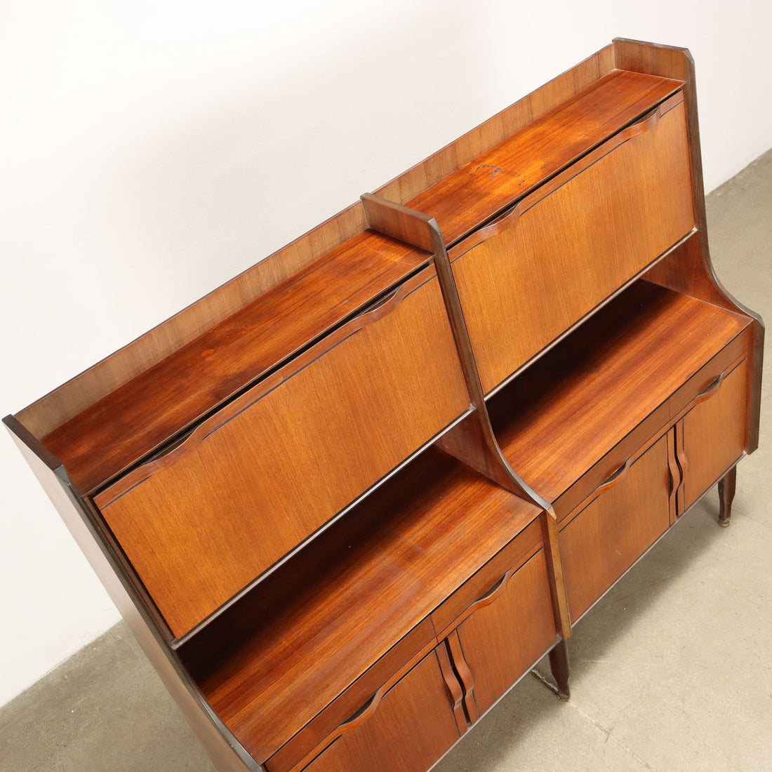 Vintage Cupboard Teak Veneer 4 Drawers Italy 1960s | Modernism  Furnitures