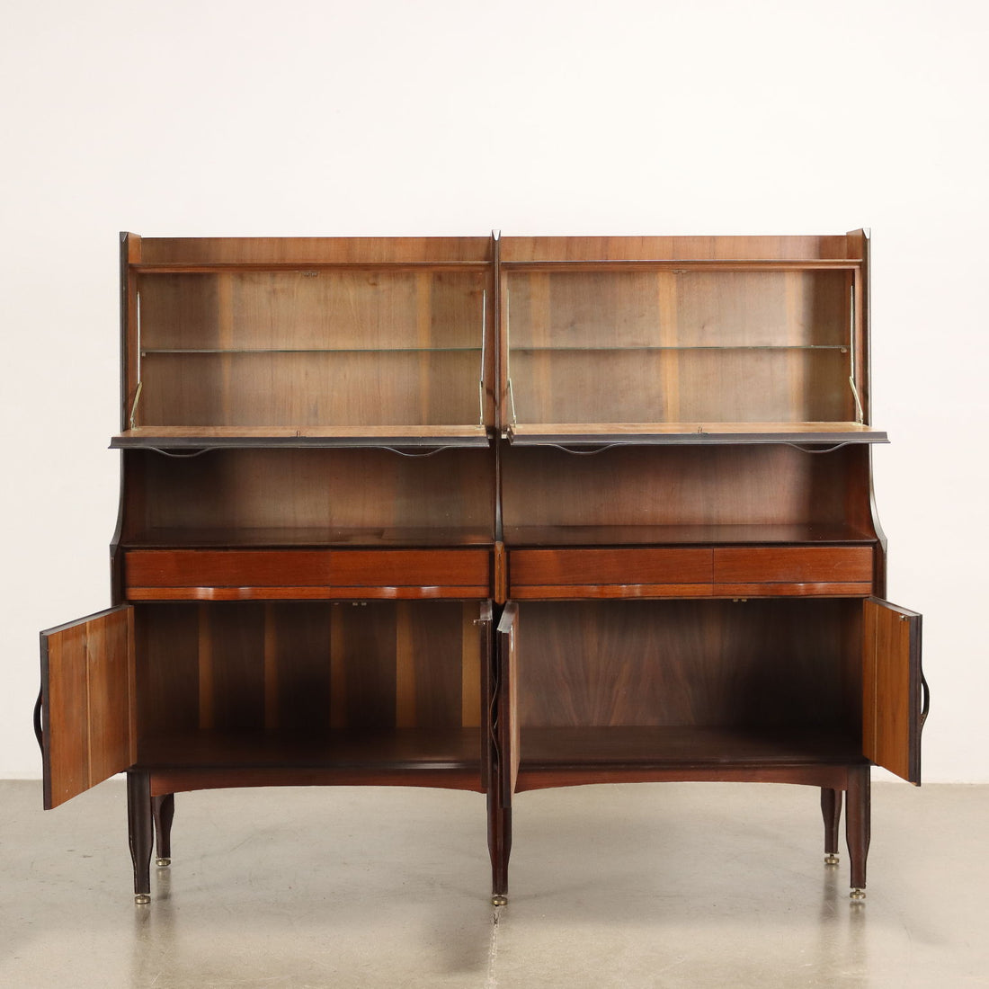 Vintage Cupboard Teak Veneer 4 Drawers Italy 1960s | Modernism  Furnitures