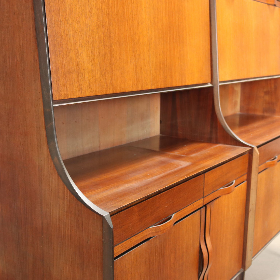Vintage Cupboard Teak Veneer 4 Drawers Italy 1960s | Modernism  Furnitures