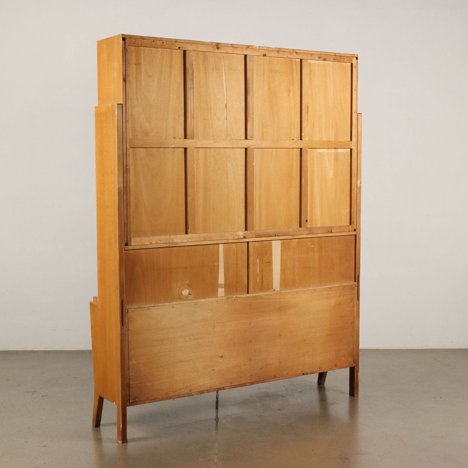 Vintage Bookcase from the 1950s Oak Veneered Wood Glass | Modernism  Bookcases