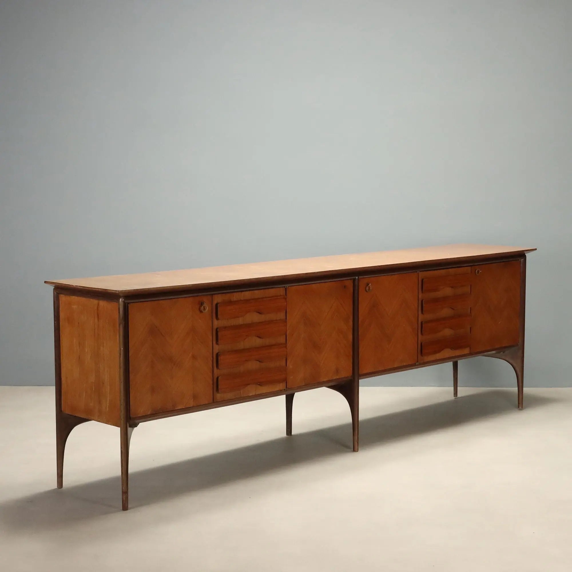 Vintage Cupboard Design Ico Parisi Ebony Painted Wood 1950s