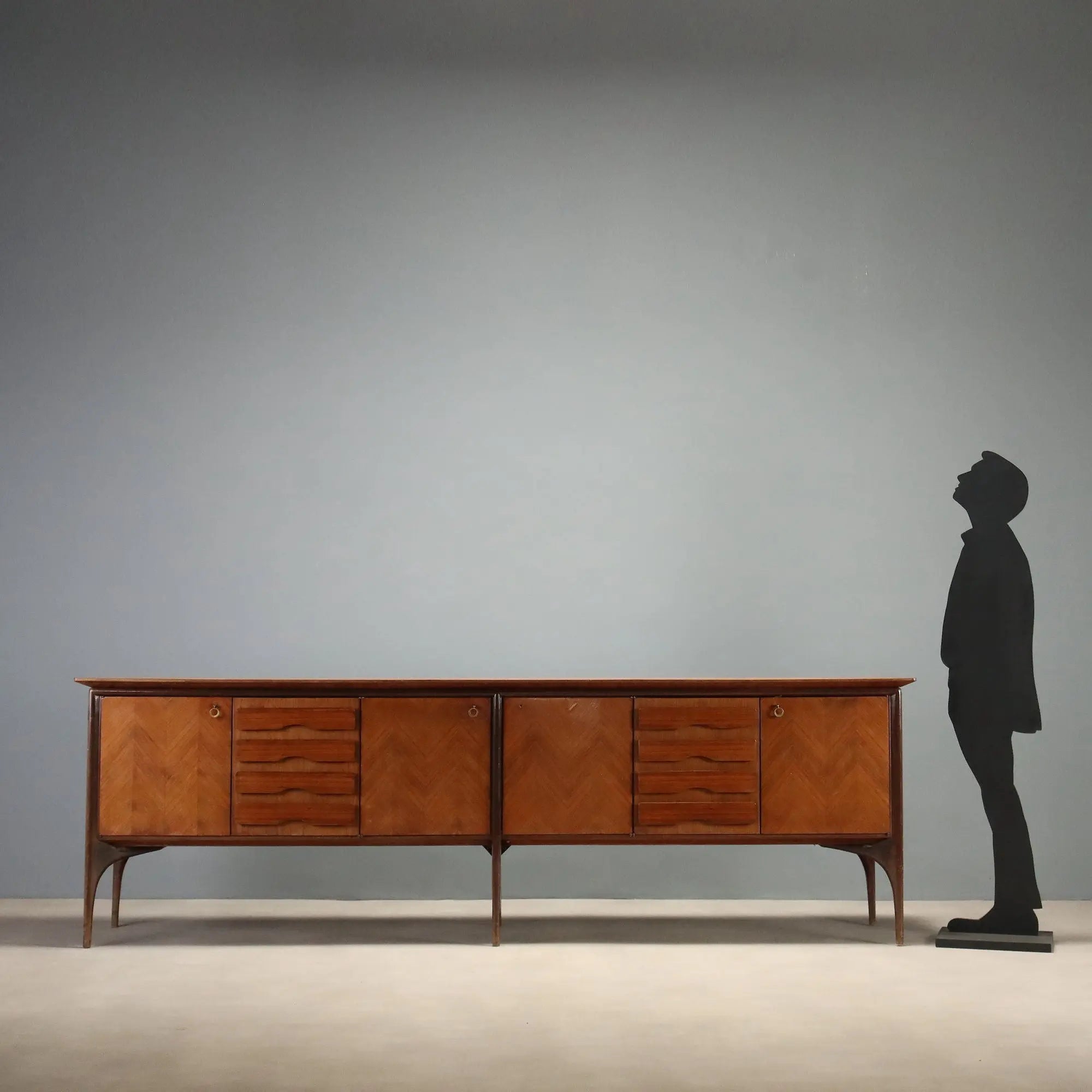 Vintage Cupboard Design Ico Parisi Ebony Painted Wood 1950s