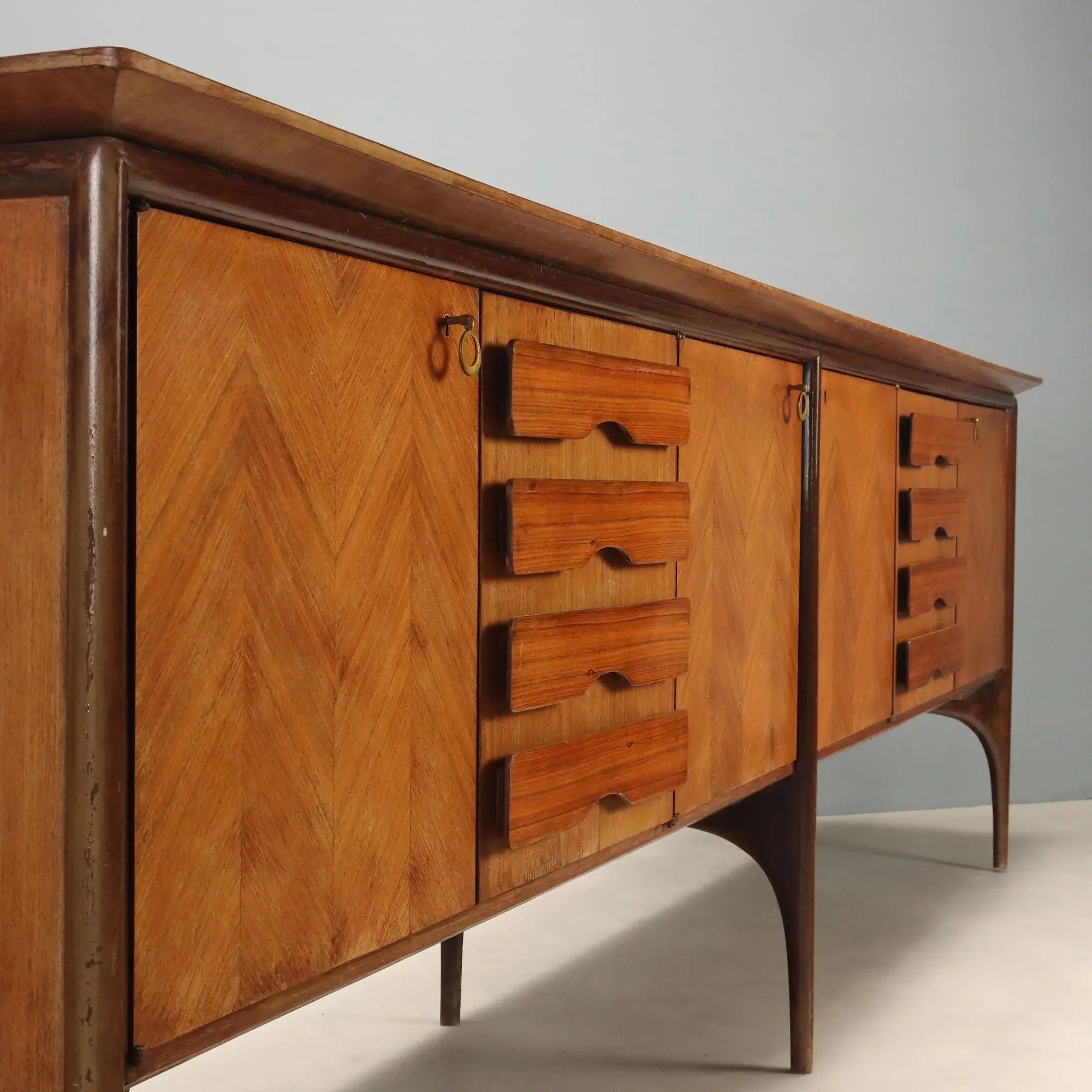 Vintage Cupboard Design Ico Parisi Ebony Painted Wood 1950s
