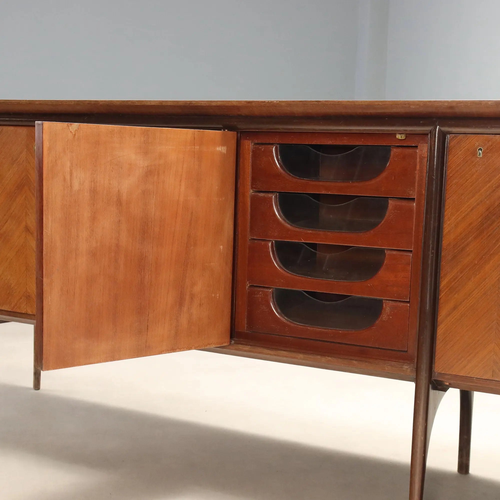 Vintage Cupboard Design Ico Parisi Ebony Painted Wood 1950s