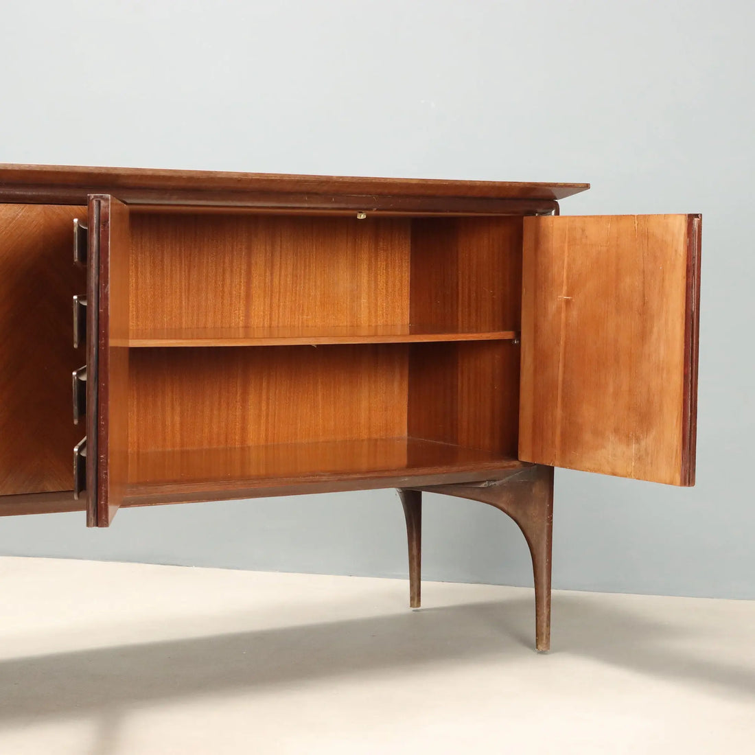 Vintage Cupboard Design Ico Parisi Ebony Painted Wood 1950s