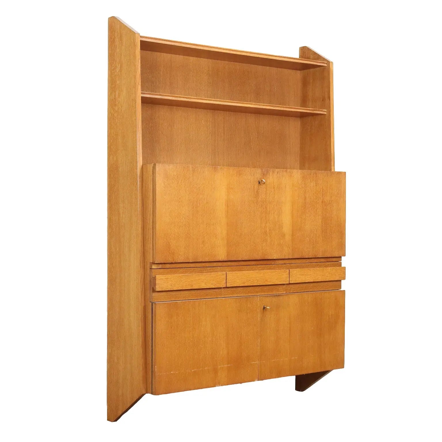 Vintage Cabinet Oak Veneered Wood Design Italy 1950s | Modernism | Furnitures