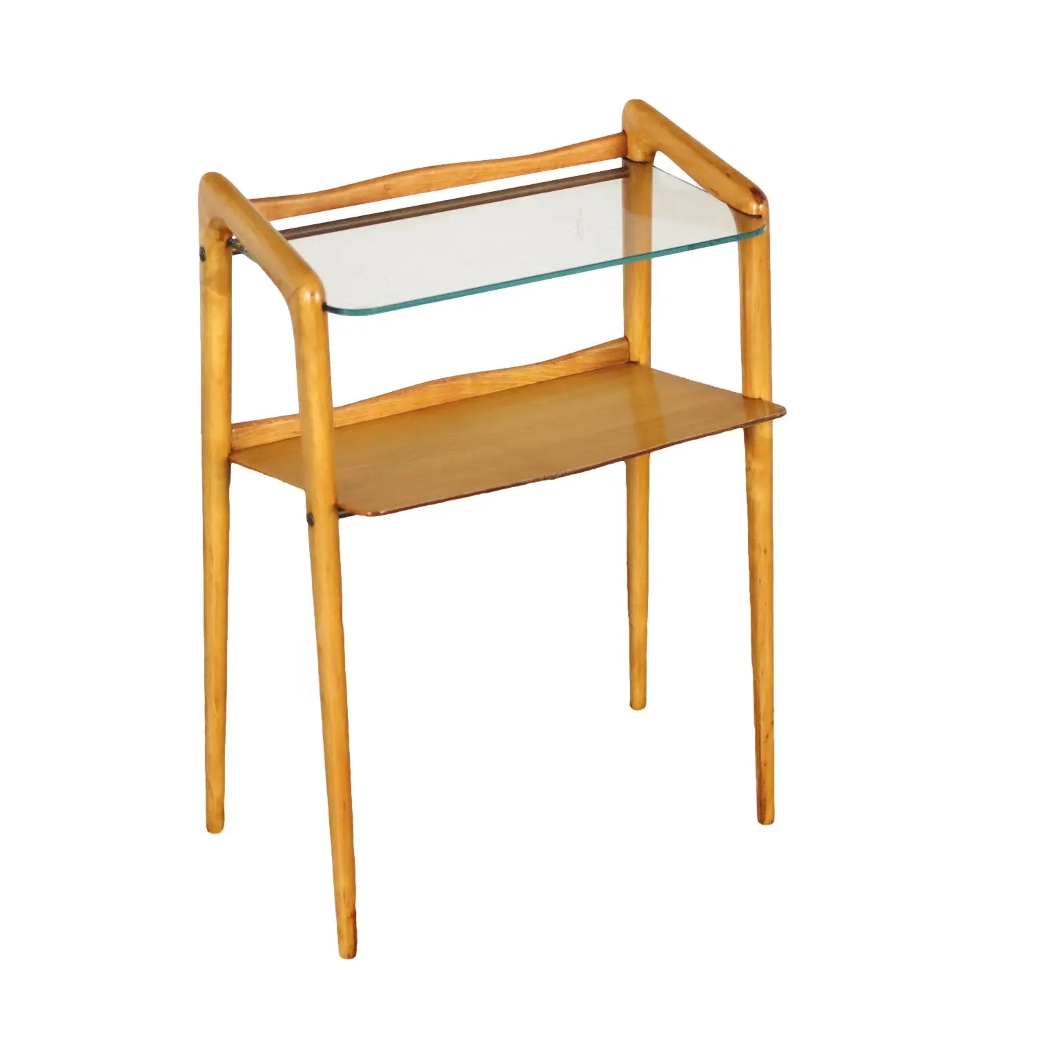 Small Vintage Étagère Beech Glass Italy 1950s | Modernism | Furnitures