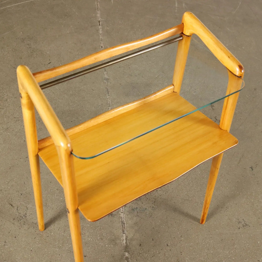Small Vintage Étagère Beech Glass Italy 1950s | Modernism | Furnitures