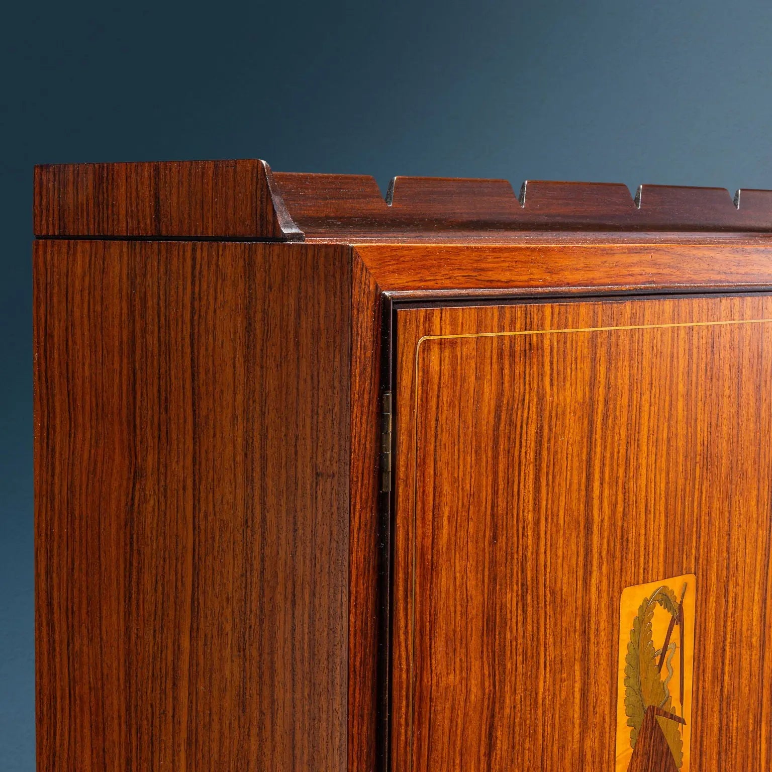 Vintage Drop-Leaf Cabinet Exotic Wood Brass Design 1950s | Modernism  Furnitures