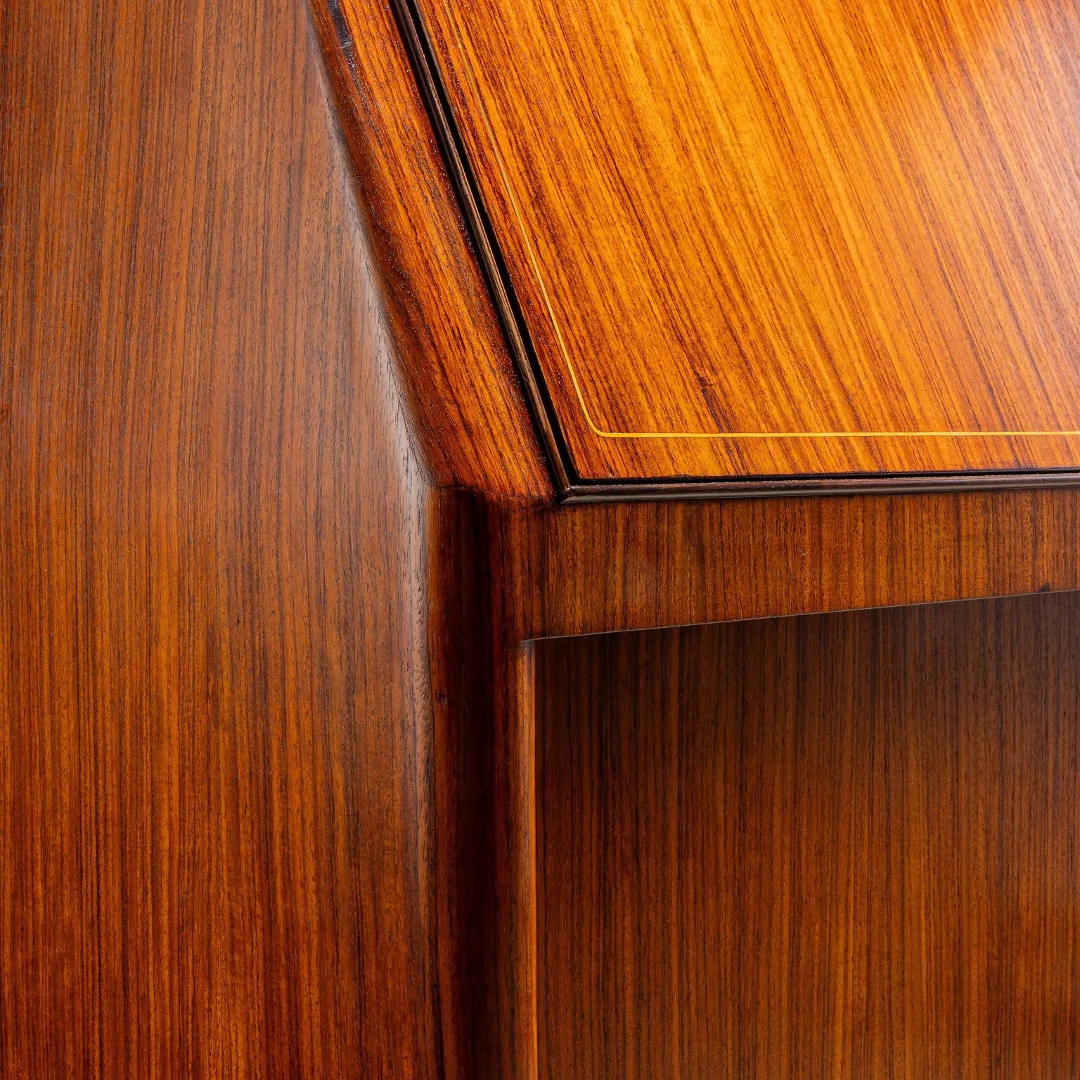 Vintage Drop-Leaf Cabinet Exotic Wood Brass Design 1950s | Modernism  Furnitures