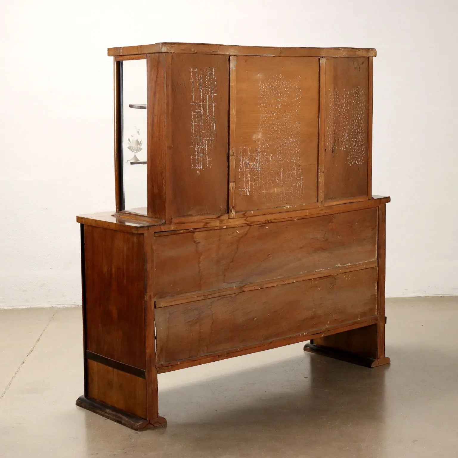 Vintage 1920s-30s Display Cabinet Walnut Italy | Modernism | Furnitures