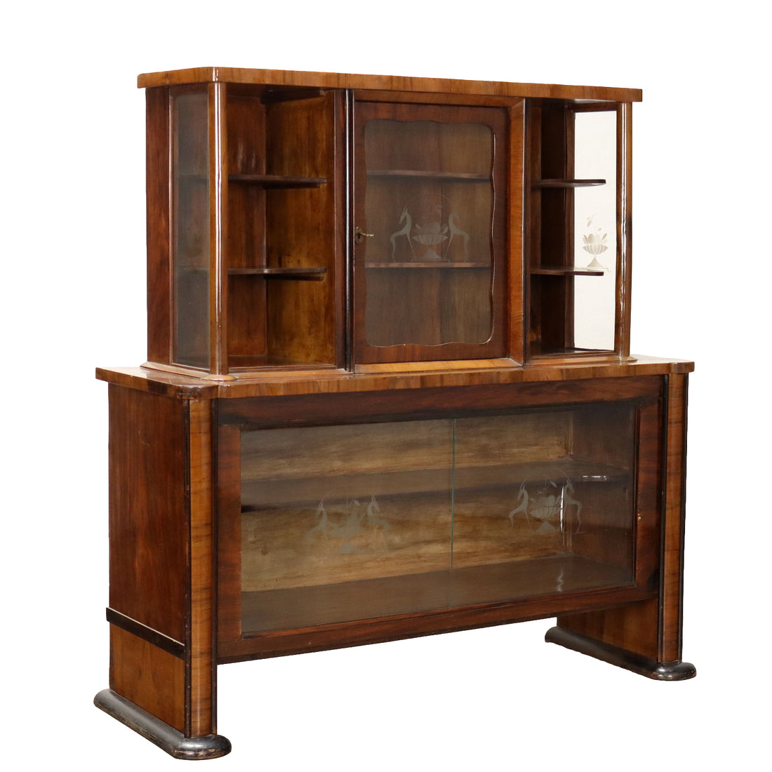 Vintage 1920s-30s Display Cabinet Walnut Italy | Modernism  Furnitures