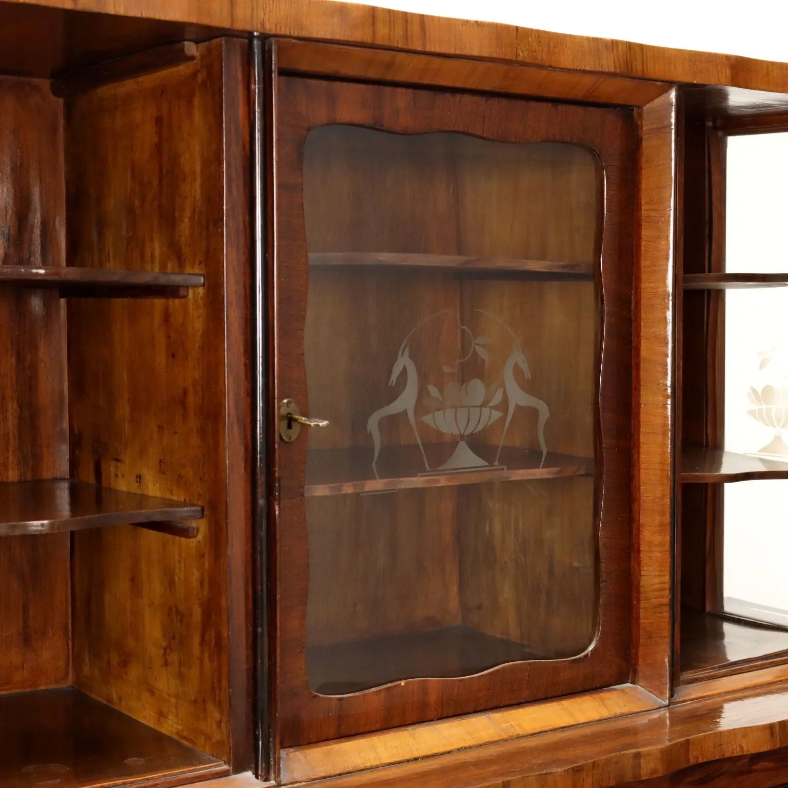 Vintage 1920s-30s Display Cabinet Walnut Italy | Modernism | Furnitures