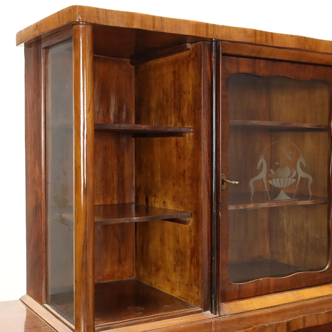 Vintage 1920s-30s Display Cabinet Walnut Italy | Modernism | Furnitures