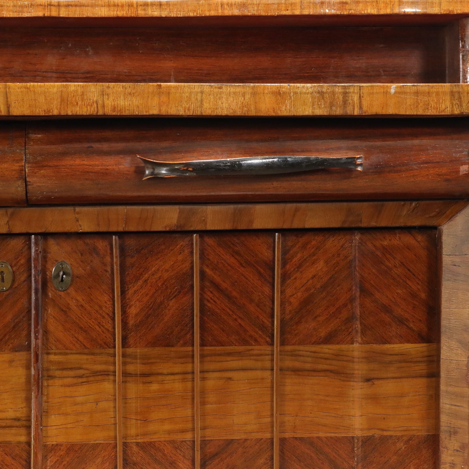 Vintage Cupboard with Upper Part Walnut Italy 1920s-1930s | Modernism  Furnitures