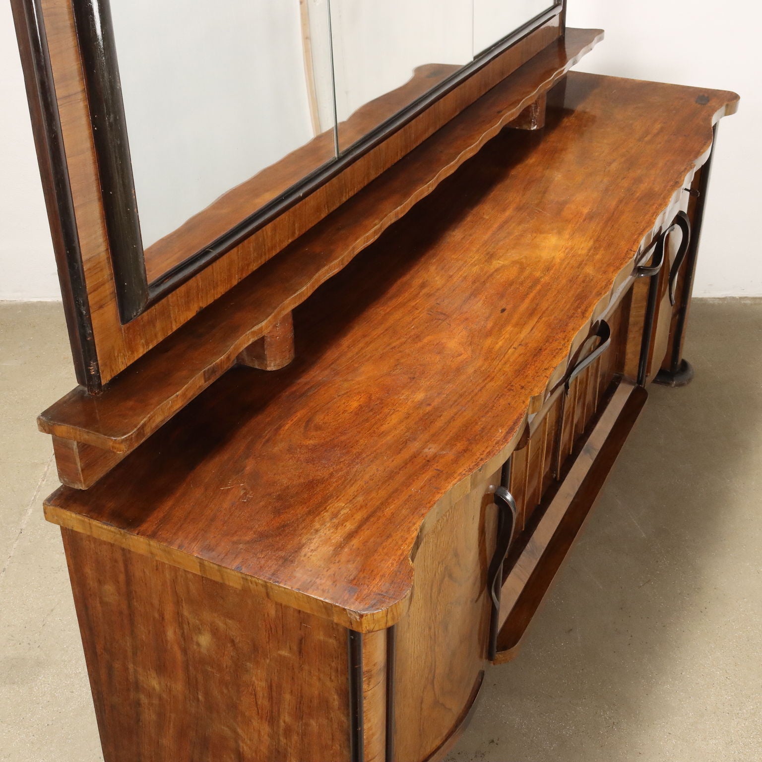 Vintage Cupboard with Upper Part Walnut Italy 1920s-1930s | Modernism  Furnitures