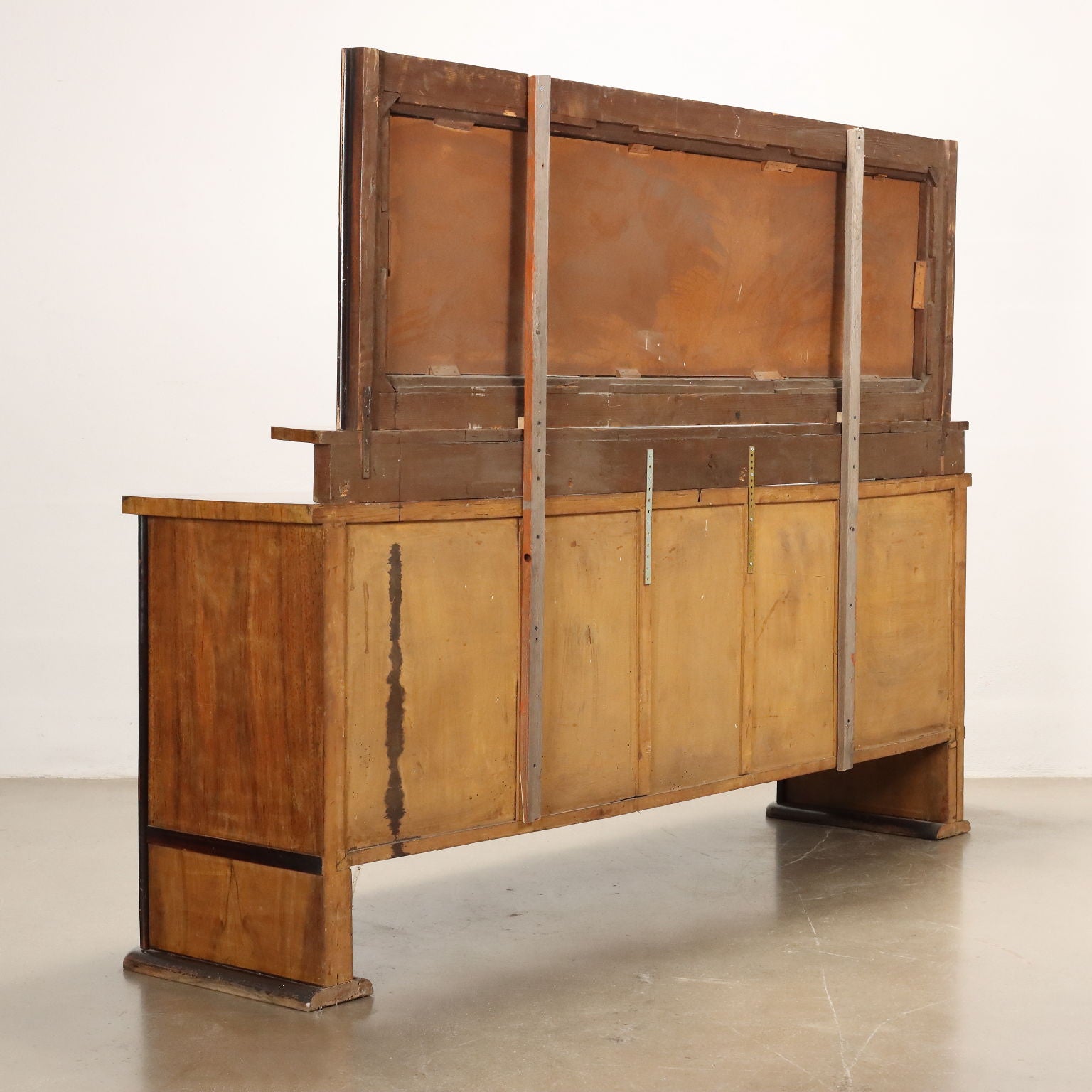 Vintage Cupboard with Upper Part Walnut Italy 1920s-1930s | Modernism  Furnitures