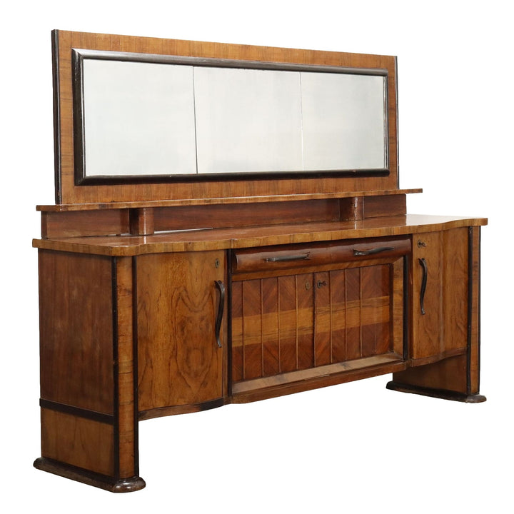 Vintage Cupboard with Upper Part Walnut Italy 1920s-1930s | Modernism  Furnitures