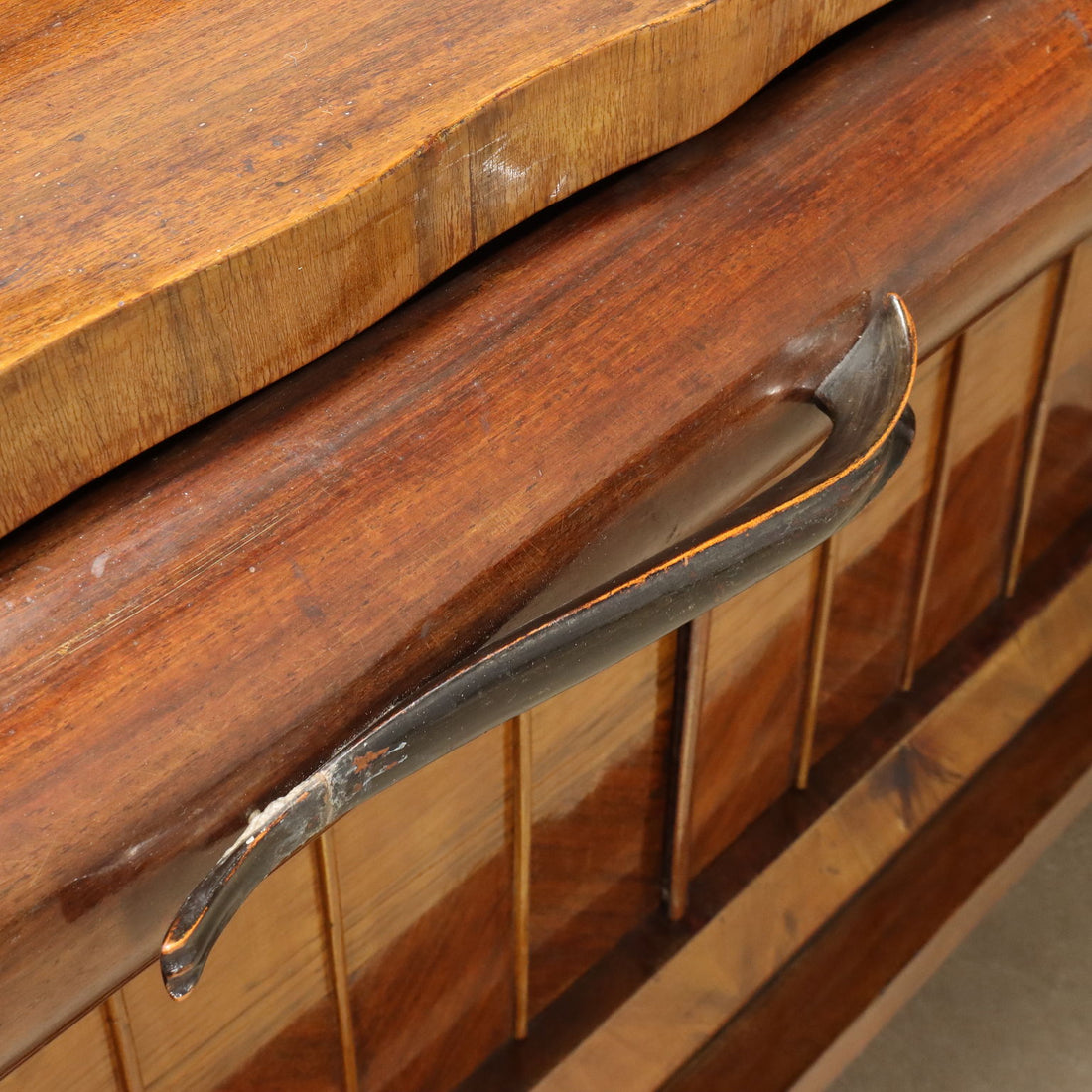 Vintage Cupboard with Upper Part Walnut Italy 1920s-1930s | Modernism  Furnitures