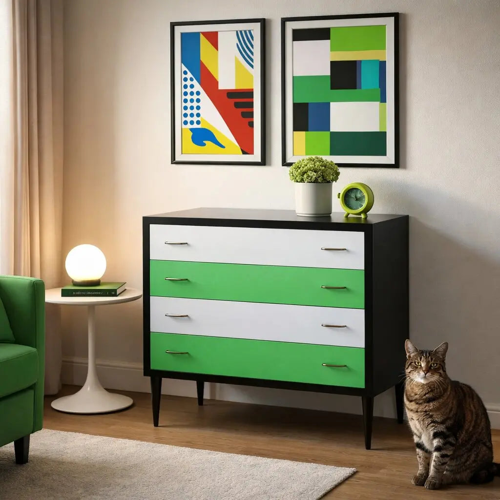 Vintage Chest of Drawers Beech Veneer Marble Italy 1950s | Modernism | Furnitures