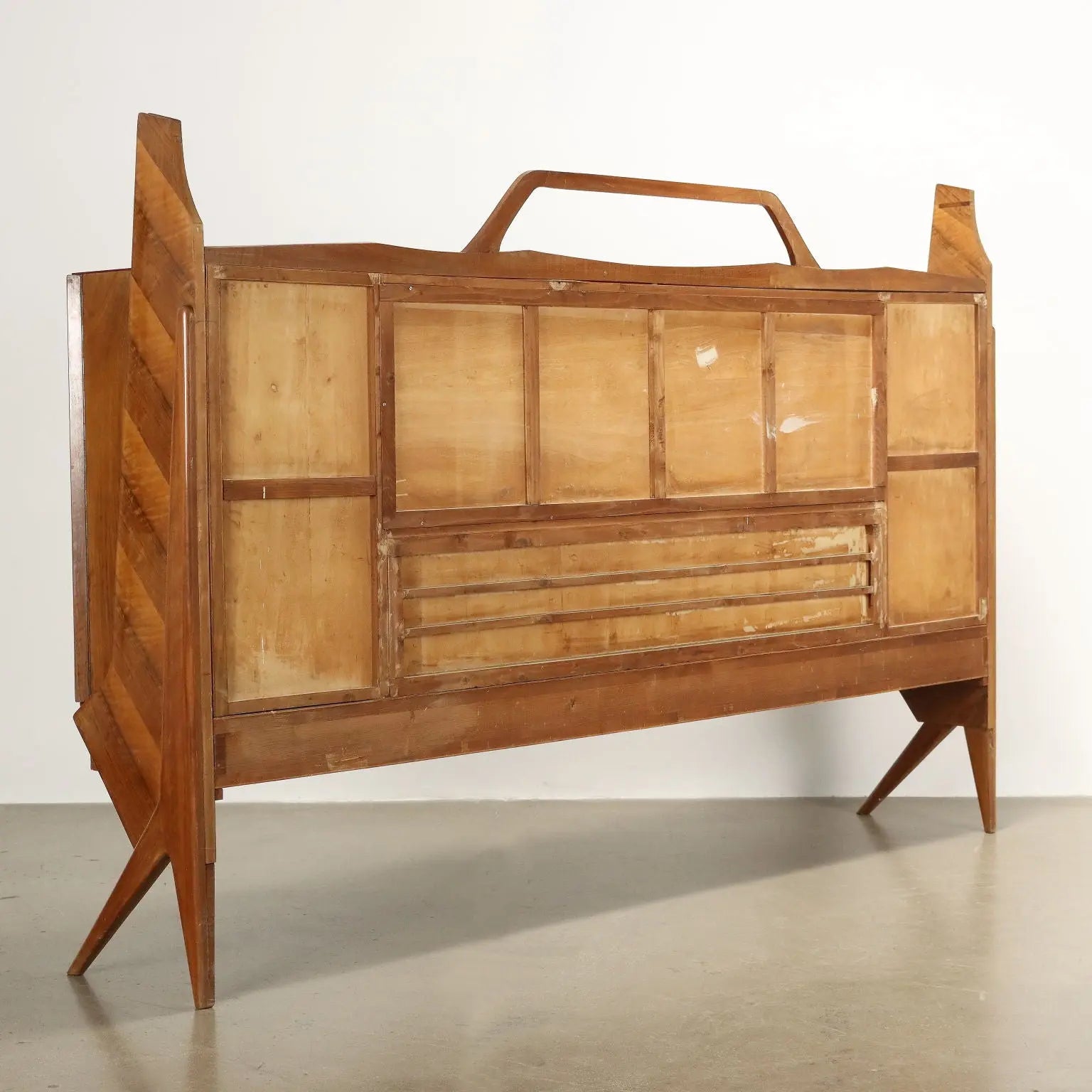 Vintage Cupboard Walnut Veneer Glas Italy 1950s-1960s | Modernism | Furnitures